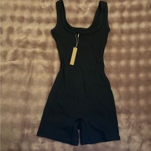 SKIMS Black Cotton Ribbed Onesie